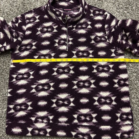 Vintage Fleece Jacket 1/4 Zip Pullover Soft Lightweight y2k Purple Medium - Picture 5 of 8